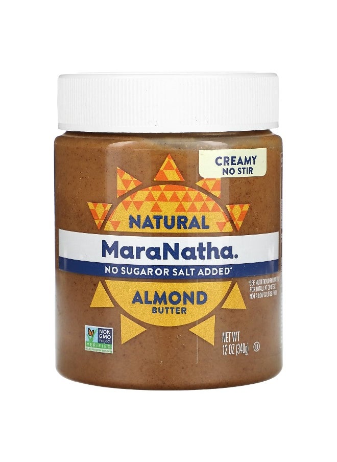 MaraNatha MaraNatha, Natural Almond Butter, Creamy, 12 oz (340 g)  - Image 1
