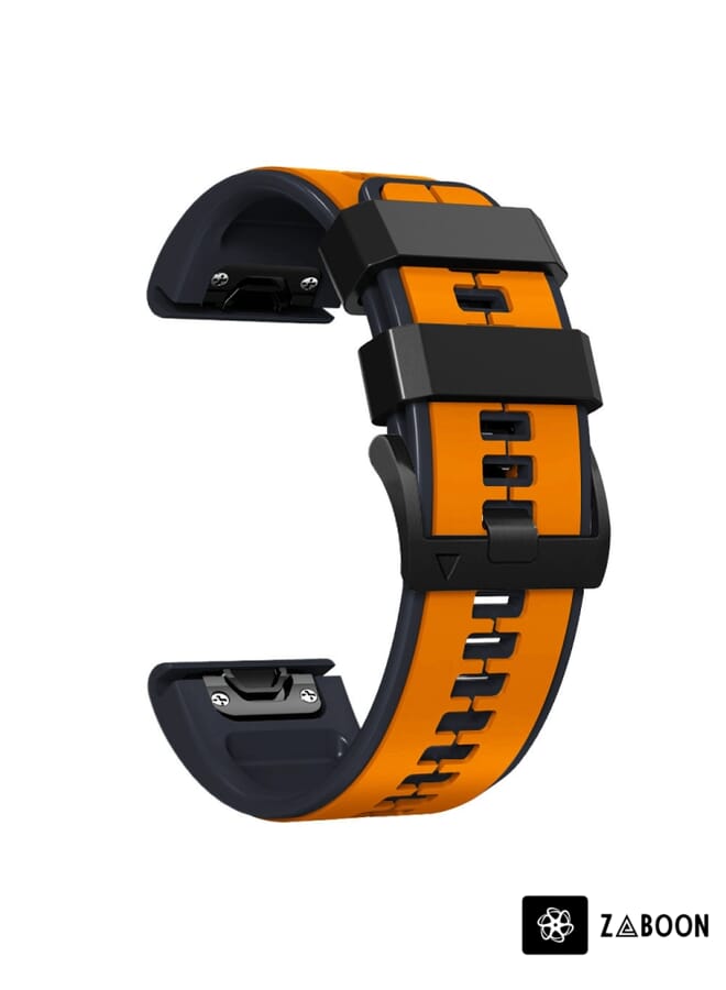 Zaboon Replacement Watch Band For Garmin Fenix 6X 26mm Silicone Sports Two-Color - Image 2