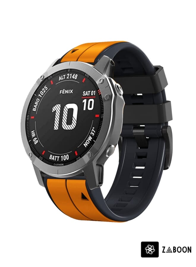 Zaboon Replacement Watch Band For Garmin Fenix 6X 26mm Silicone Sports Two-Color - Image 1