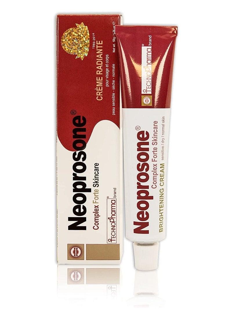 Neoprosone - Skin Brightening Cream  1.7 Fl oz  50 ml  Fade Dark Spots on Face Elbows Knees Body  Hydrate and Moisturize - Image 1