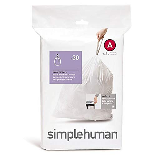 simplehuman code A custom fit liners, (30 liners), 4.5 L/1.2 gallon, White - Image 3
