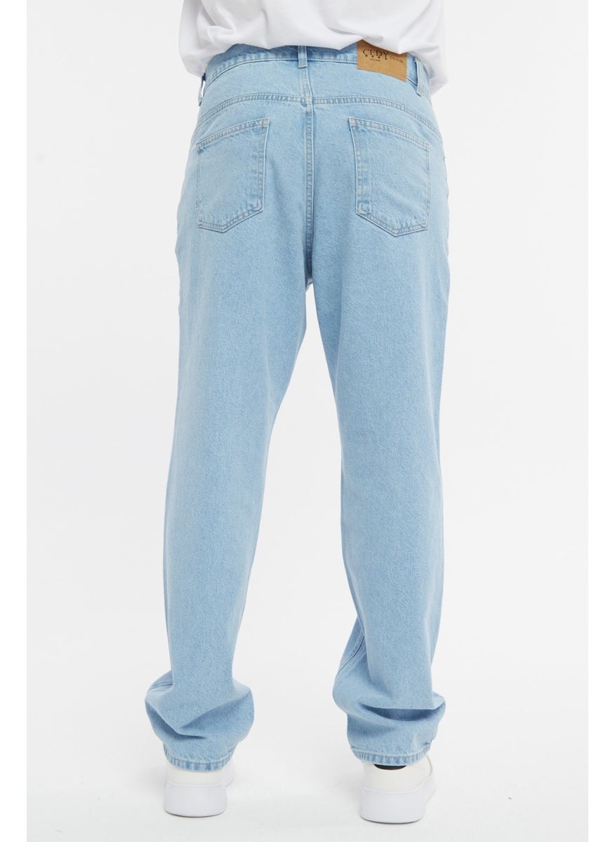 Cedy Denim - بنطلون جينز رجالي فضفاض بخصر عالٍ وقصّة واسعة - C352 - Image 1