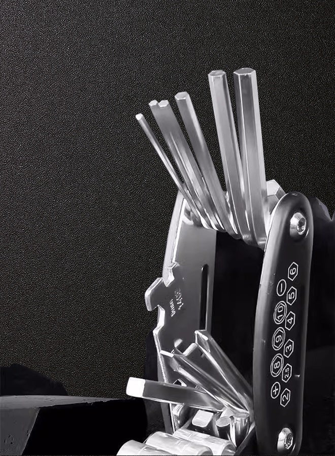 10 in 1 Multifunctional Foldable Screwdriver Tool Set: 4 Screwdrivers, 6 Hex Keys, Pocket Tool, Compatible with Camera Cage Rig Tripod QR Plate, black - Image 2