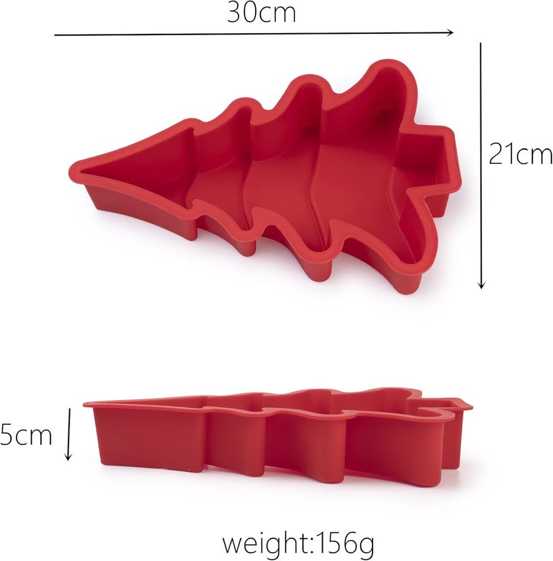 QTECLOR Christmas Tree Silicone Molds for Cake,Cute Cupcake Molds,Non-Stick Baking Molds,Biscuit Christmas Tree Snowflake Bells Gummy Baking DIY Tools,Holiday New Year Party Gift for Kids Teens - Image 3