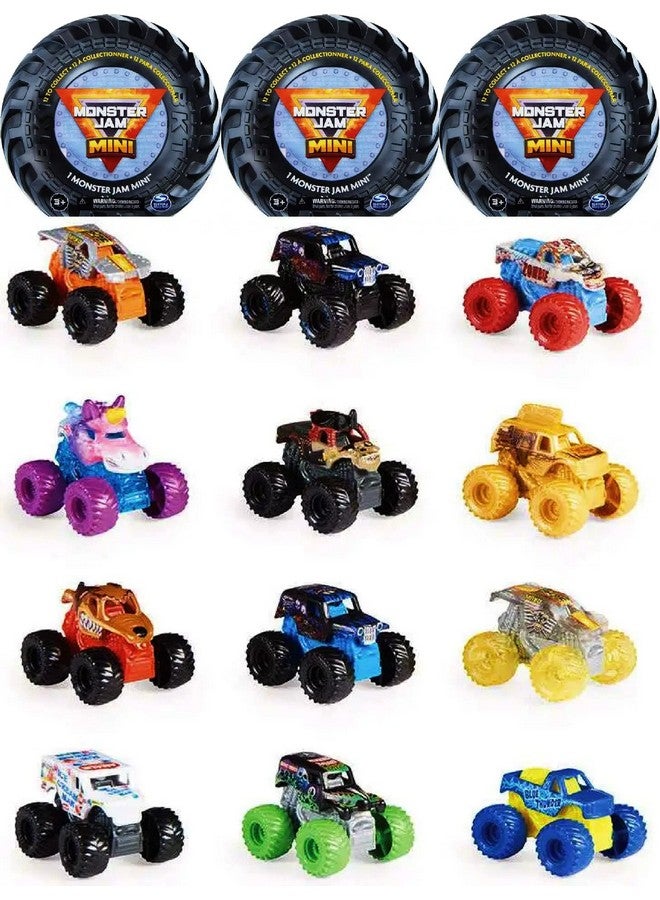 Matty's Toy Stop Monster Jam Mini Mystery Collectible Monster Trucks (1:87 Scale) Gift Set Party Bundle Storage Bag 3 Pack (Assorted)  - Image 2