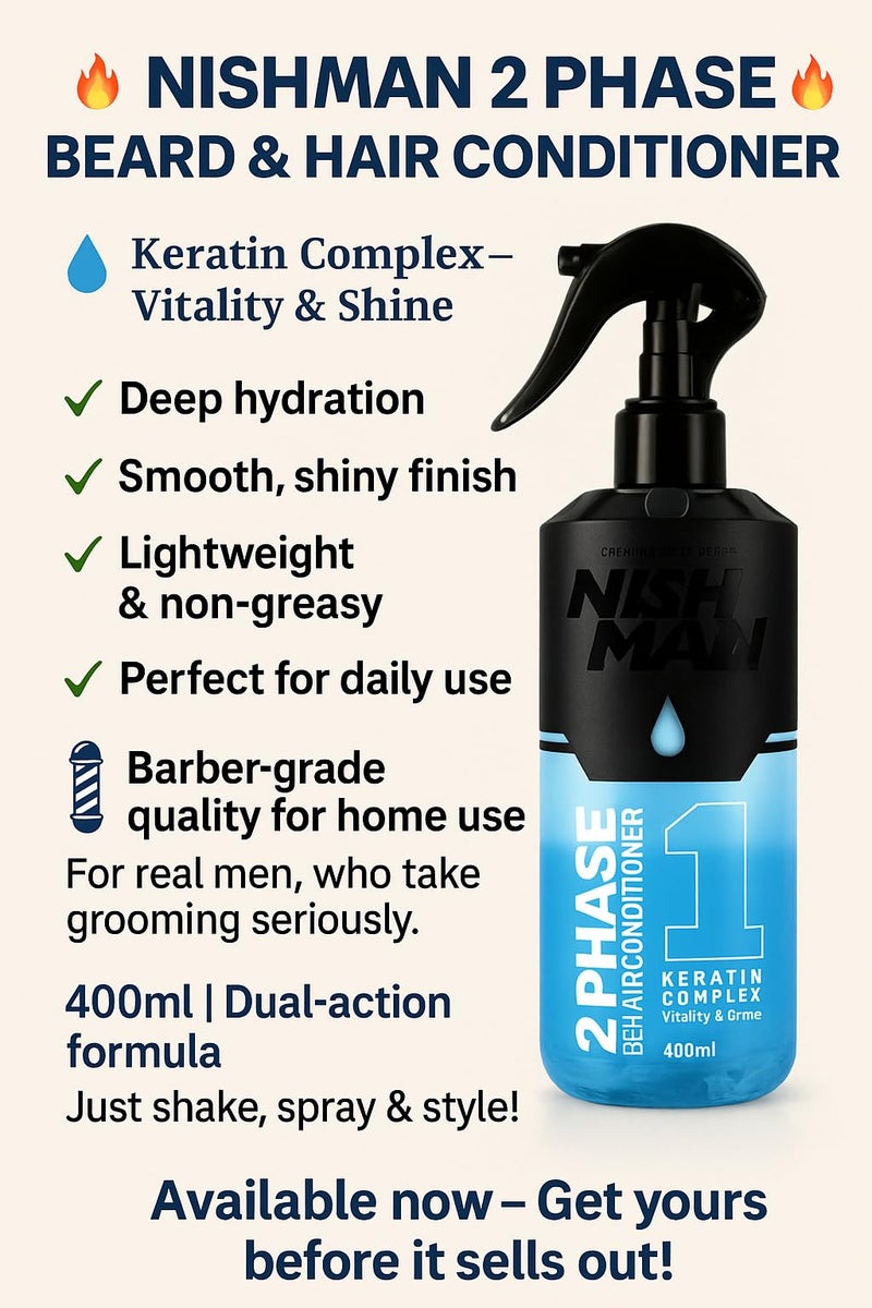 Nishman 2 Phase Beard & Hair Conditioner 400 ml - Image 2
