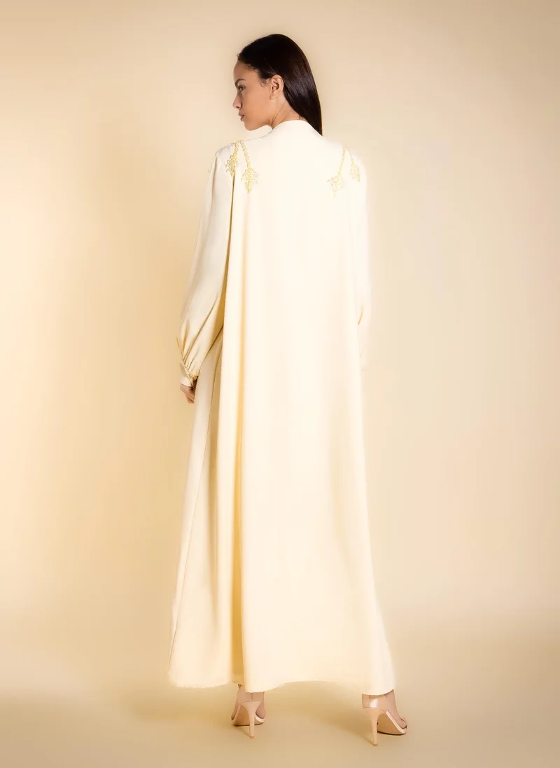Shapes Dark Beige EMBROIDERED ABAYA WITH DRESS for Women | Best Price UAE