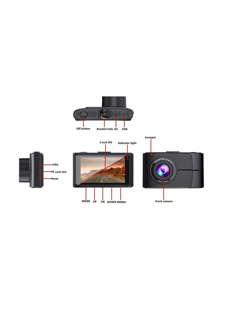 4K Dash Cam 2160P Built-in GPS/WiFi Dual Dash Cam for Car,24H Parking Auto Drive Vehicle Video Recorder Car Registrar Dual Lens