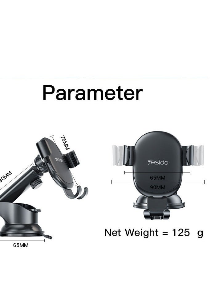 يسيدو حامل هاتف C120 قاعدة قابلة للاستبدال 360 درجة مرنة عالمية حامل الهاتف المحمول للسيارة  - Image 5