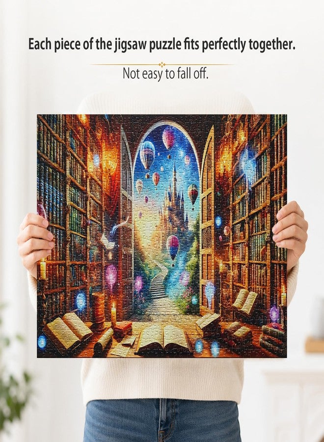 Yunlus Jigsaw Puzzles for Adults 1000 Pieces Impossible Hard Difficult Challenging Puzzles for Adults Teens 1000pc Puzzles Magical Castle Bookshelf Stories Jigsaw Puzzle 1000 Pieces 28 x 20 inch - Image 2