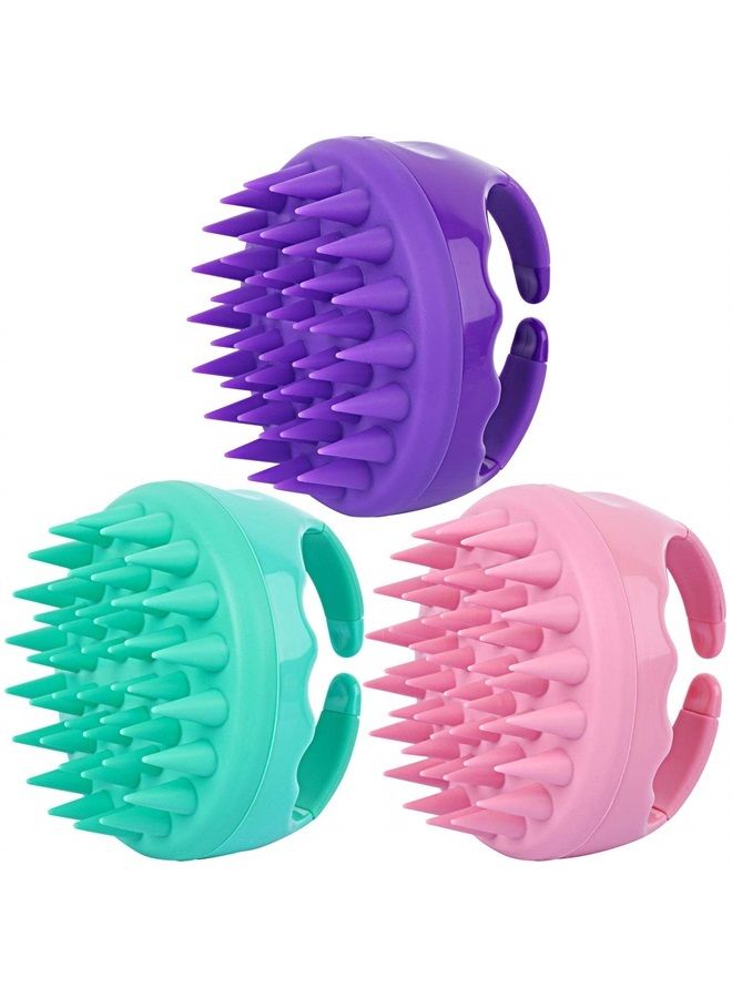 BTYMS 3 Pcs Hair Scalp Massager Shampoo Brush, Silicone Scalp Brush Handheld Shower Scalp Scrubber Cleansing Brush for Removing Dandruff - Image 1