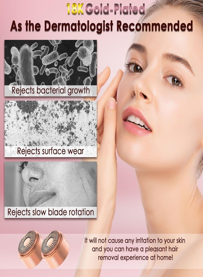 جوريلاتكس رؤوس بديلة من الجيل الثالث لإزالة شعر الوجه بلمسة نهائية مثالية، شفرات بديلة ذهبية وردية اللون غير مؤلمة للوجه مع حقيبة فلانيل من جوريلاكس - Image 5