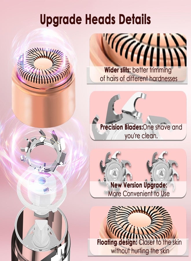 جوريلاتكس رؤوس بديلة من الجيل الثالث لإزالة شعر الوجه بلمسة نهائية مثالية، شفرات بديلة ذهبية وردية اللون غير مؤلمة للوجه مع حقيبة فلانيل من جوريلاكس - Image 3