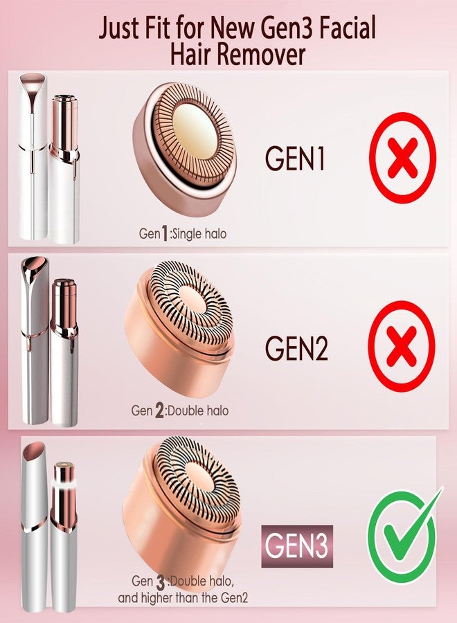 جوريلاتكس رؤوس بديلة من الجيل الثالث لإزالة شعر الوجه بلمسة نهائية مثالية، شفرات بديلة ذهبية وردية اللون غير مؤلمة للوجه مع حقيبة فلانيل من جوريلاكس - Image 2