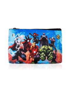 Kuber Industries Kuber Industries Pack of 2 Pencil Pouch | Square Stationary Pouch | Pen-Pencil Box for Kids | School Geometry Pouch | Pencil Utility Bag | Marvel Pencil Organizer | Black & Navy Blue  - Image 2