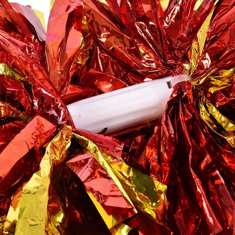 woobles Cheerleading Pom Poms, Plastic Cheerleader Aerobics Pom Poms Pompoms Great for School Sports Competition/Dance Party (1 Pair/Set) - Image 4
