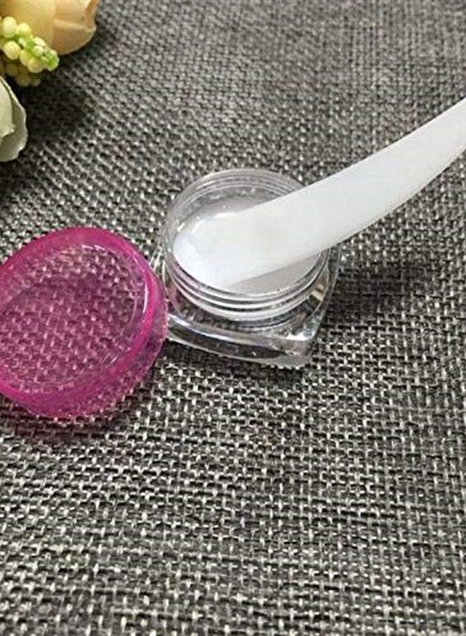 DNHCLL 100PCS Disposable Mini Curved Cosmetic Spatula Scoop Makeup Mask Spatula Plastic Spoon,Small Makeup Scoop for Mixing and Sampling. - Image 4
