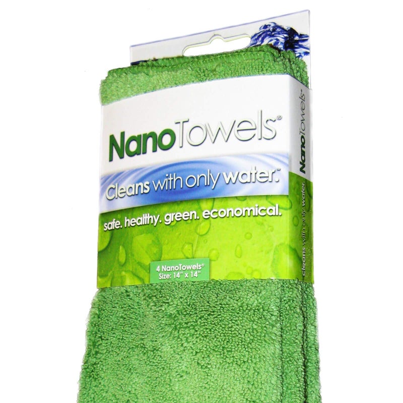 Life Miracle Nano Towels Cleaning Cloths  Cleans with Only Water  Wipes Away Dust Spills  Grime Instantly Without Chemicals Paper Or Microfiber Supplies Kitchen Bathroom Glass 14x14 4Pack Green