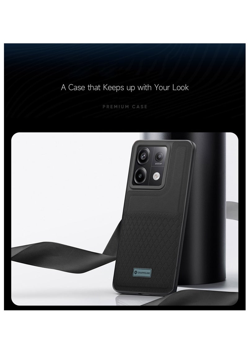 CHAPPELINE - Silicone Pattern Card Holder Case Cover For Xiaomi Redmi Note 13 Pro Black - Image 1