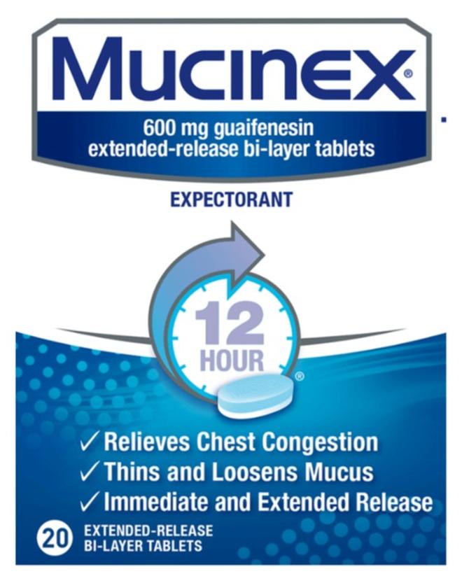 موسينكس Mucinex أقراص ممتدة المفعول ثنائية الطبقة لتخفيف السعال، 20 قرصًا
