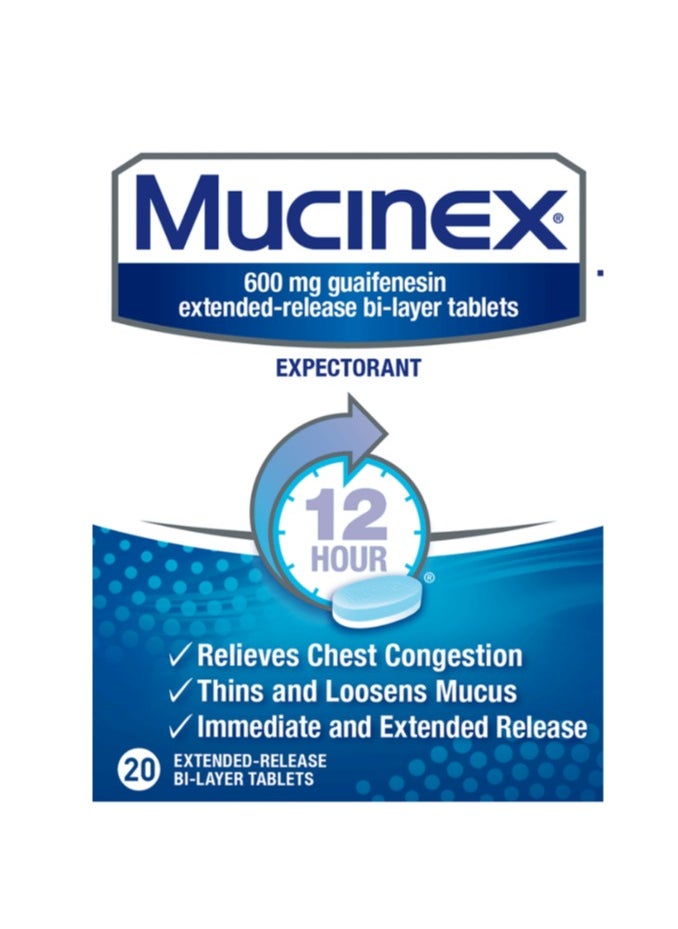 MUCINEX Mucinex Extended Release Bi-layer Cough Relieving Tablets 20s 