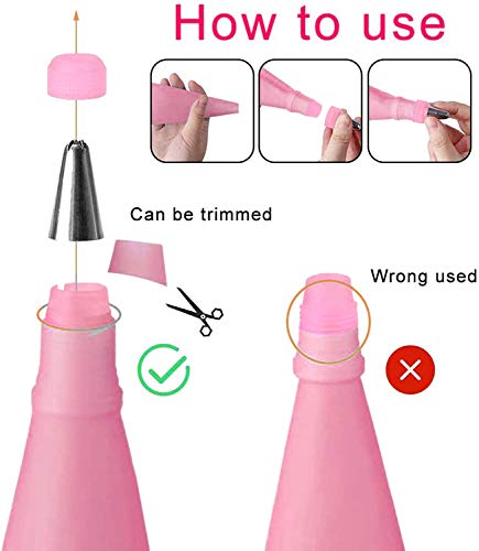 Tailpa Silicone Icing Piping Bag,Reusable Cream Pastry Bag and 14× Stainless Steel Nozzle Set DIY Cake Decorating Tool(14×Nozzle, 2×Icing Cream Pastry Bag and 2 X Converter and 3×Scraper) [Energy Class A+] - Image 3