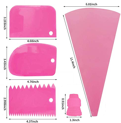 Tailpa Silicone Icing Piping Bag,Reusable Cream Pastry Bag and 14× Stainless Steel Nozzle Set DIY Cake Decorating Tool(14×Nozzle, 2×Icing Cream Pastry Bag and 2 X Converter and 3×Scraper) [Energy Class A+] - Image 2