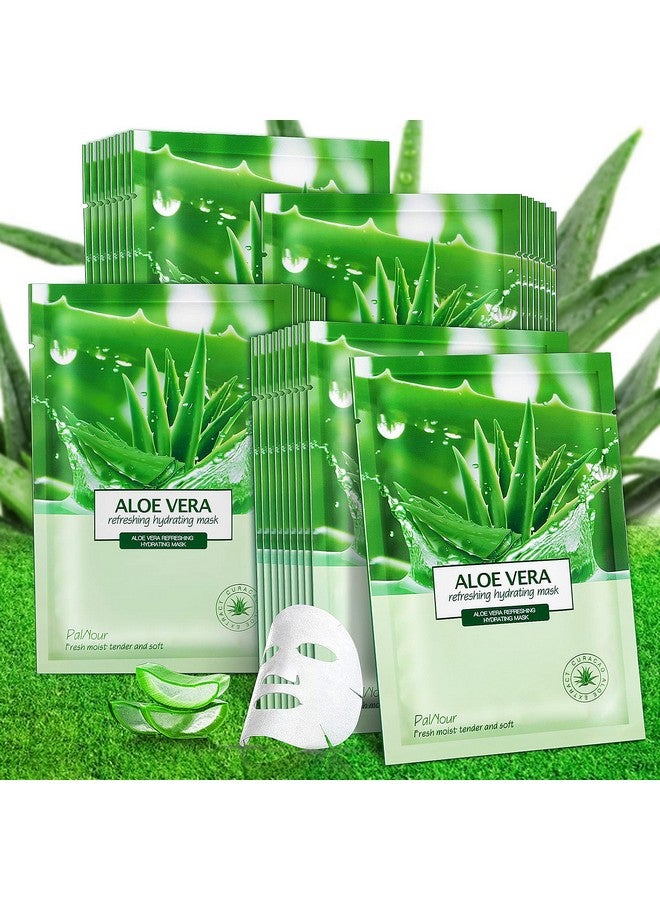 PalNour Aloe Facial Skincare Sheet Hydrating Moisturizing Revitalizing Facial Skincare Sheet For Dry Oily Sensitive And Tired Skin 25Ml/0.8Oz Pack Of 10 - Image 2
