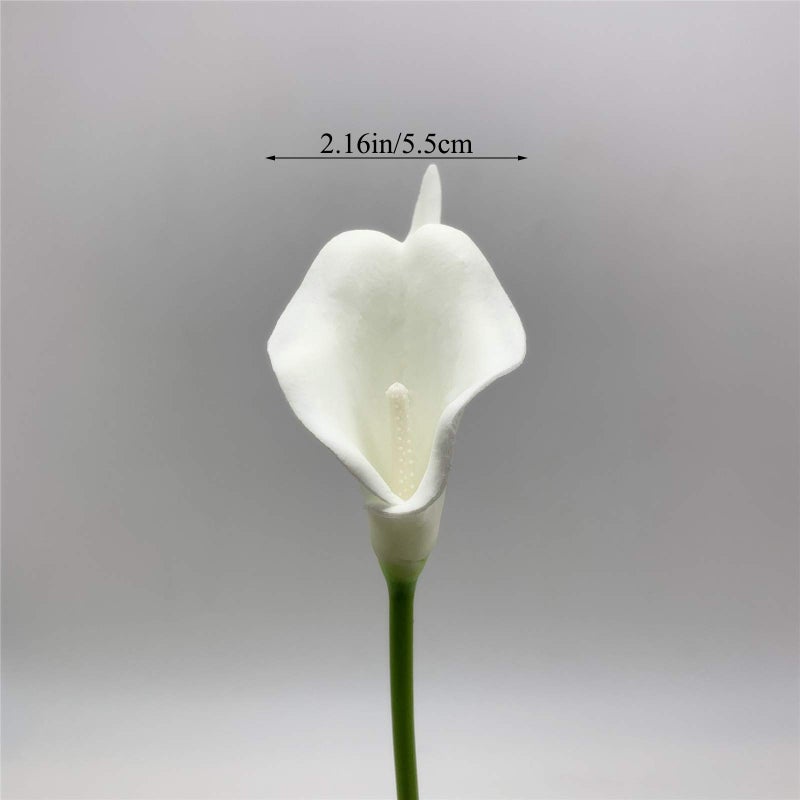 Crafjie 22pcs 13.4 Inch Pure White Lataex Real Touch Artificial Calla Lily Flowers  for Home Decor for Spring Flowers  Home Kitchen  Wedding Decorations  and centerpieces. - Image 4