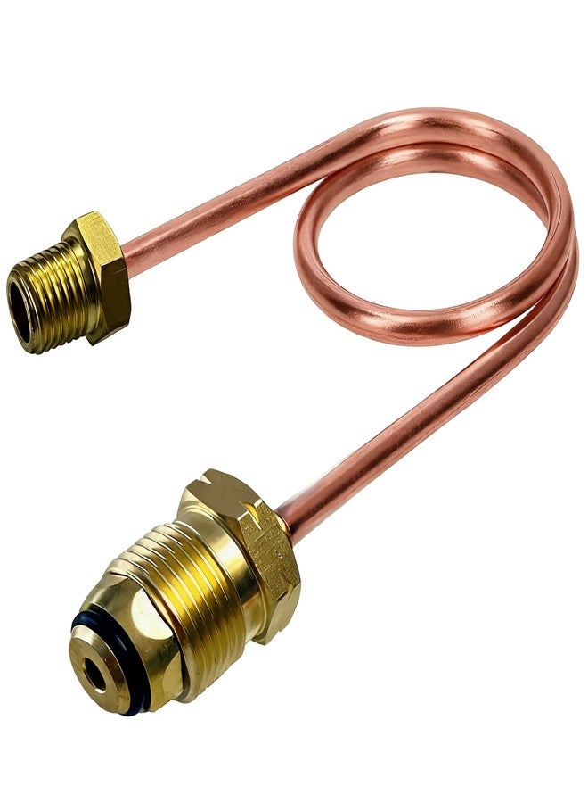 MCAMPAS 15 Inch Propane Regulator Copper Pigtail POL x 1/4"NPT Male Pipe Thread - Image 1