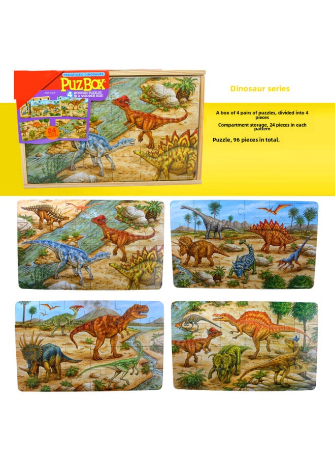 24-piece Children's Large Puzzle Traffic Car Dinosaur Animal 34567-year-old Boys And Girls Assembled Educational Toys-Color:Dinosaur Series - Image 1