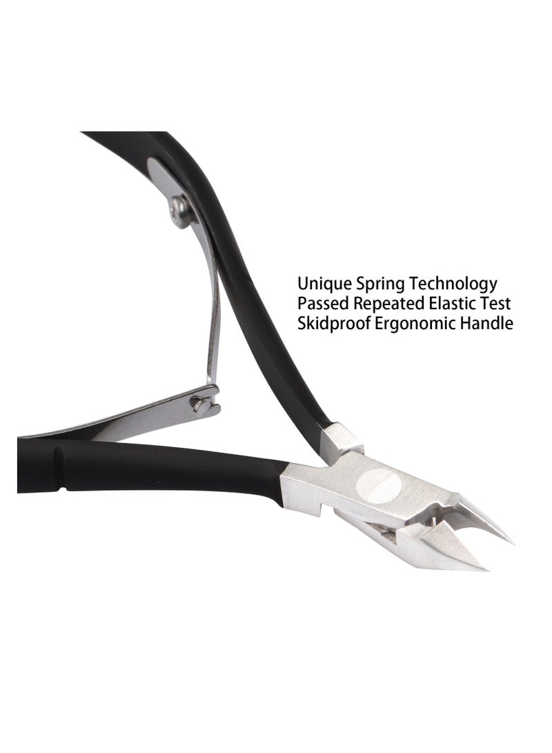 VIUAUAX أداة تشذيب الأظافر مع أداة دفع الجلد الزائد - أداة إزالة الجلد الزائد - أداة قص الأظافر من الفولاذ المقاوم للصدأ الاحترافية - أداة قص الأظافر المتينة لتقليم الأظافر والأظافر - أداة قص الأظافر السوداء ، أداة دفع الأظافر الفنية ، أداة إزالة الأظافر - Image 3