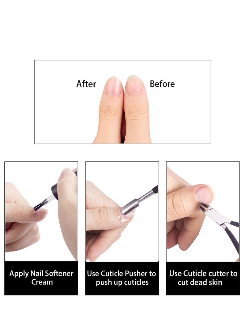 VIUAUAX أداة تشذيب الأظافر مع أداة دفع الجلد الزائد - أداة إزالة الجلد الزائد - أداة قص الأظافر من الفولاذ المقاوم للصدأ الاحترافية - أداة قص الأظافر المتينة لتقليم الأظافر والأظافر - أداة قص الأظافر السوداء ، أداة دفع الأظافر الفنية ، أداة إزالة الأظافر - Image 5