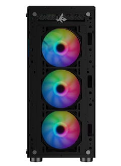 صندوق الكمبيوتر للألعاب شاربكس ZEPHYR ARGB ATX Mid Tower مع زجاج مقسّى أمامي (Z-200) مع 4 مراوح 120 مم ARGB مثبتة مسبقًا، مع لوحات جانبية وأمامية من الزجاج المقسّى، ومنافذ: نوع C1 / USB3.0 *1 / USB2.0 *2 / أزرار: الطاقة / إعادة التعيين / LED.  - Image 2