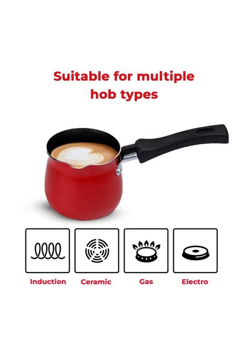 سويت هوم جهاز تسخين القهوة مقاس 9 سم، مصنوع من الألومنيوم شديد التحمل، ومقبض مريح - Image 4