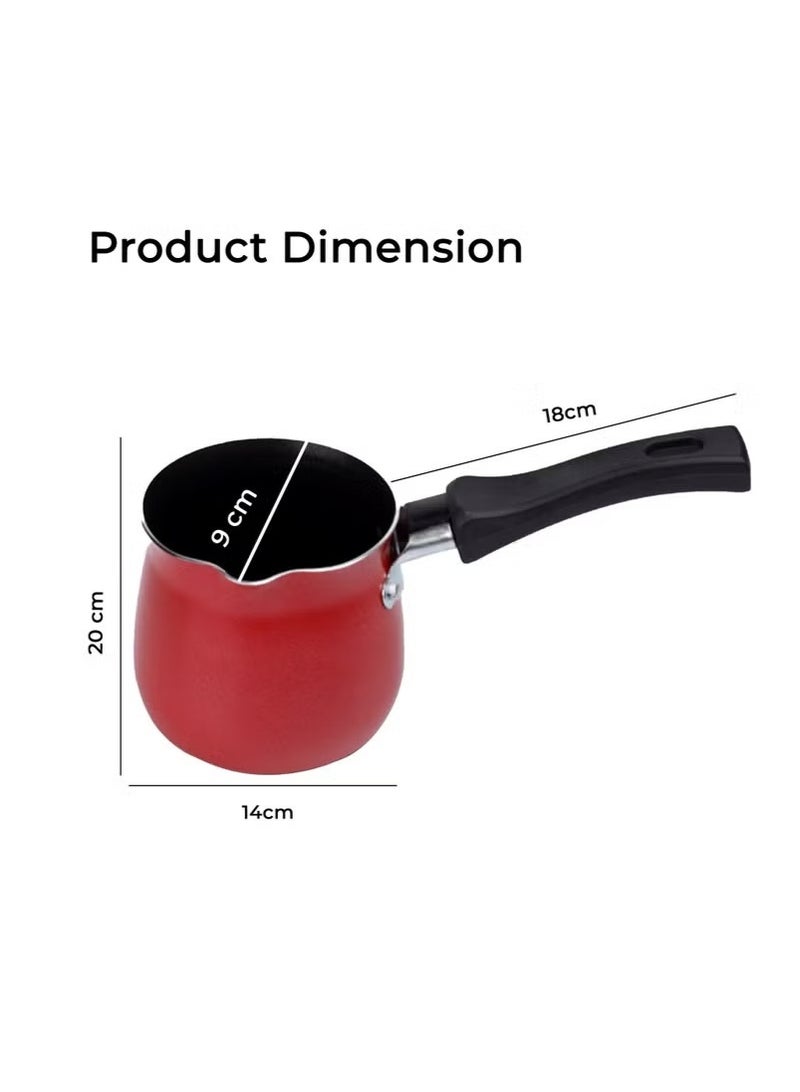 سويت هوم جهاز تسخين القهوة مقاس 9 سم، مصنوع من الألومنيوم شديد التحمل، ومقبض مريح - Image 3