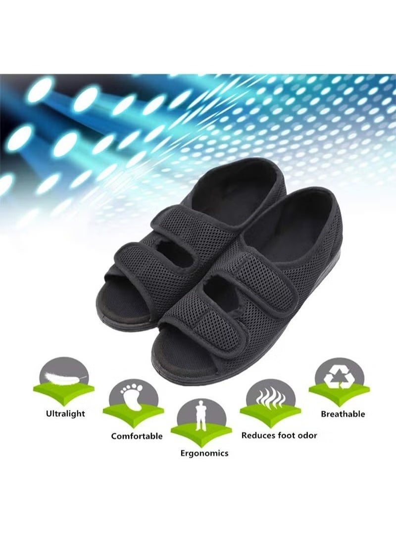 HAVEN - Diabetic Shoes，Orthopedic Diabetic Walking Shoes，Extra Wide Width Open Toe Sandals，Adjustable Arthritis Edema Slippers for Elderly（41-42size） - Image 1