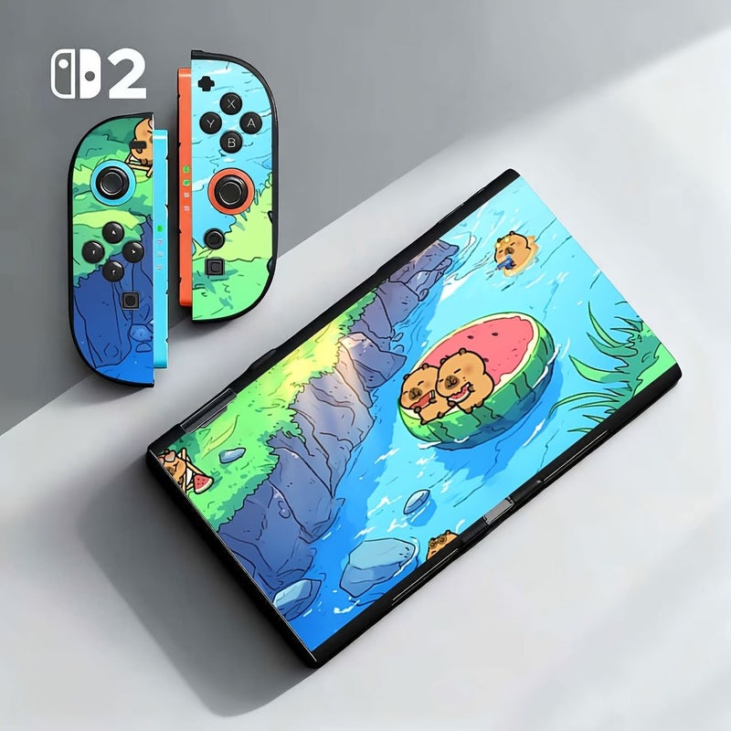 غلاف ناعم لـ Switch OLED كابيبارا بطيخ من TPU مضاد للانزلاق والصدمات - Image 2