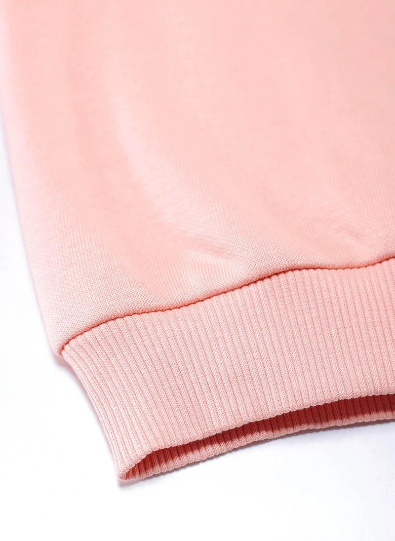 نوتيناتي سويت شيرت قطيفة بأكمام كاملة بطبعة دعسوقة خوخية للأطفال