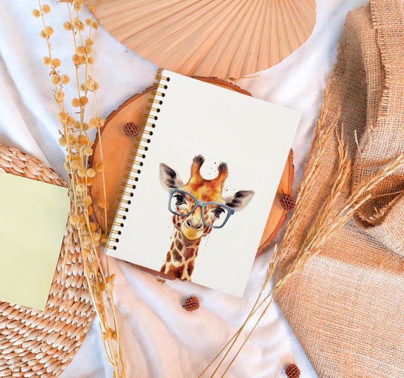 OXW Giraffe Gifts Cute Notebook Journal, Giraffe Gifts for Women, Cute Gifts for Women Teen Girls, Cute Notebook Journal for Women, Animal Lover Gifts for Kids, Gifts for Teen Girls(5.5'' X 8.3'') - Image 2