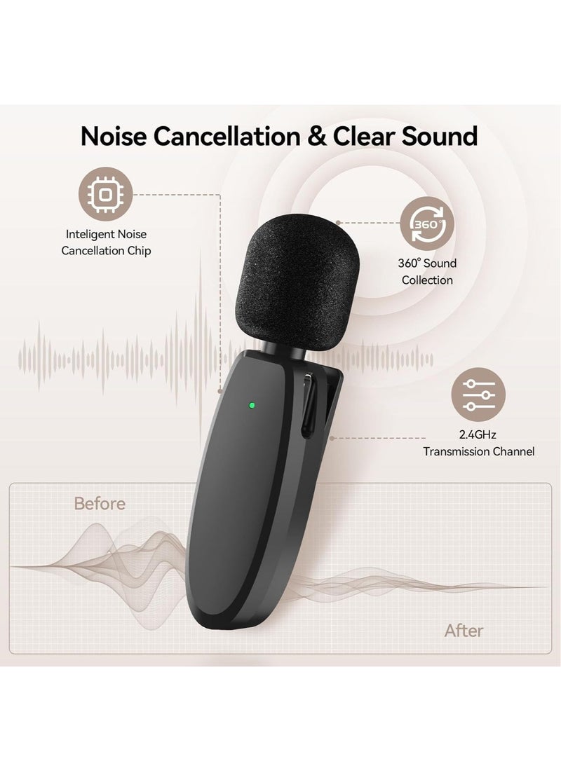 Generic 3-in-1 Wireless Lavalier Microphone for iPhone, Android, Camera and Laptop, 2.4G Ultra-Low Delay Double Mini Microphone Lapel Mic with Noise Reduction for Video Recording, Vlog, YouTube, TikTok  - Image 3