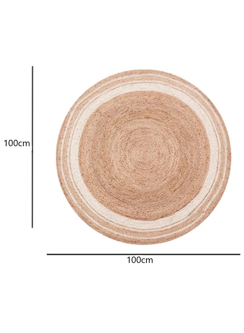 LINGWEI Natural Jute Rug Round Handmade Reversible Carpet Area Door Mat Hand Braided Floor Rig Farmhouse Rugs Woven Jute Rug Carpet For Home Decor - Image 5