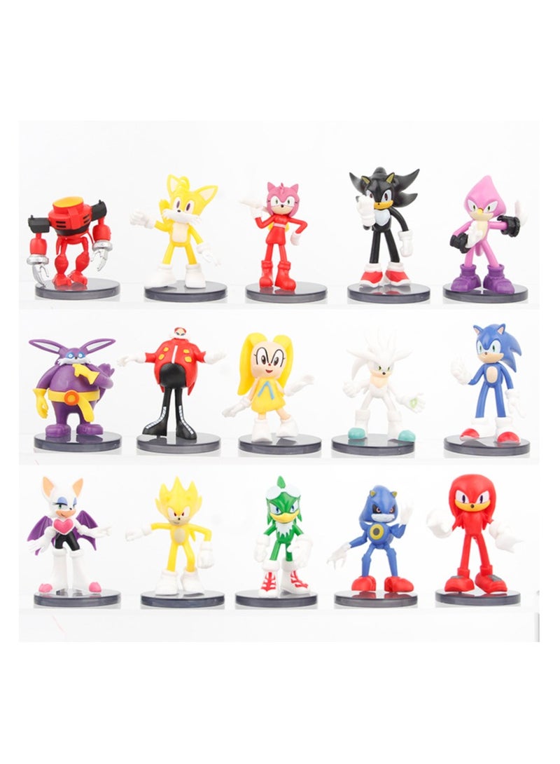 15 Sonic figurines, Flying Mouse figurines, Sound Mouse ornaments, Toy cakes, Decorations, Doll machines, Doll figurines - Image 1