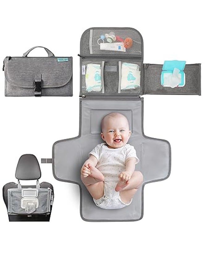 Portable Diaper Changing Pad - Baby Diaper Changer Travel Bag with Wipes Pocket, Smart Design Portable Changing Mat, Infant Travel Station Kit, Gift for Newborn Girl u0026 Boy - Premium - Image 1
