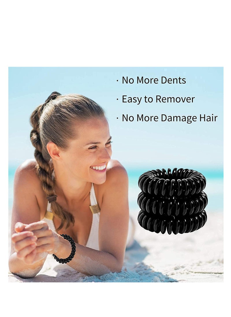 Excefore - Spiral Hair Ties,Hair Elastics, No Crease Hair Bands Multi Color Waterproof Phone Cord Hair Scrunchies Hair Coils Accessories for Women Girls(20 Pack) - Image 1