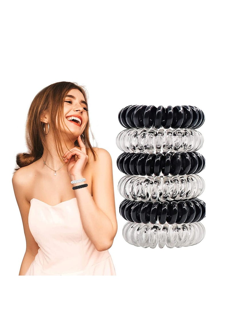 Excefore - Spiral Hair Ties,Hair Elastics, No Crease Hair Bands Multi Color Waterproof Phone Cord Hair Scrunchies Hair Coils Accessories for Women Girls(20 Pack) - Image 1