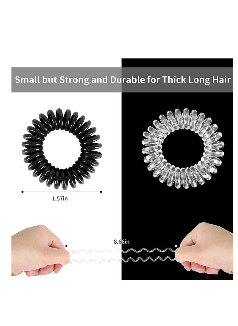 Excefore - Spiral Hair Ties,Hair Elastics, No Crease Hair Bands Multi Color Waterproof Phone Cord Hair Scrunchies Hair Coils Accessories for Women Girls(20 Pack) - Image 1