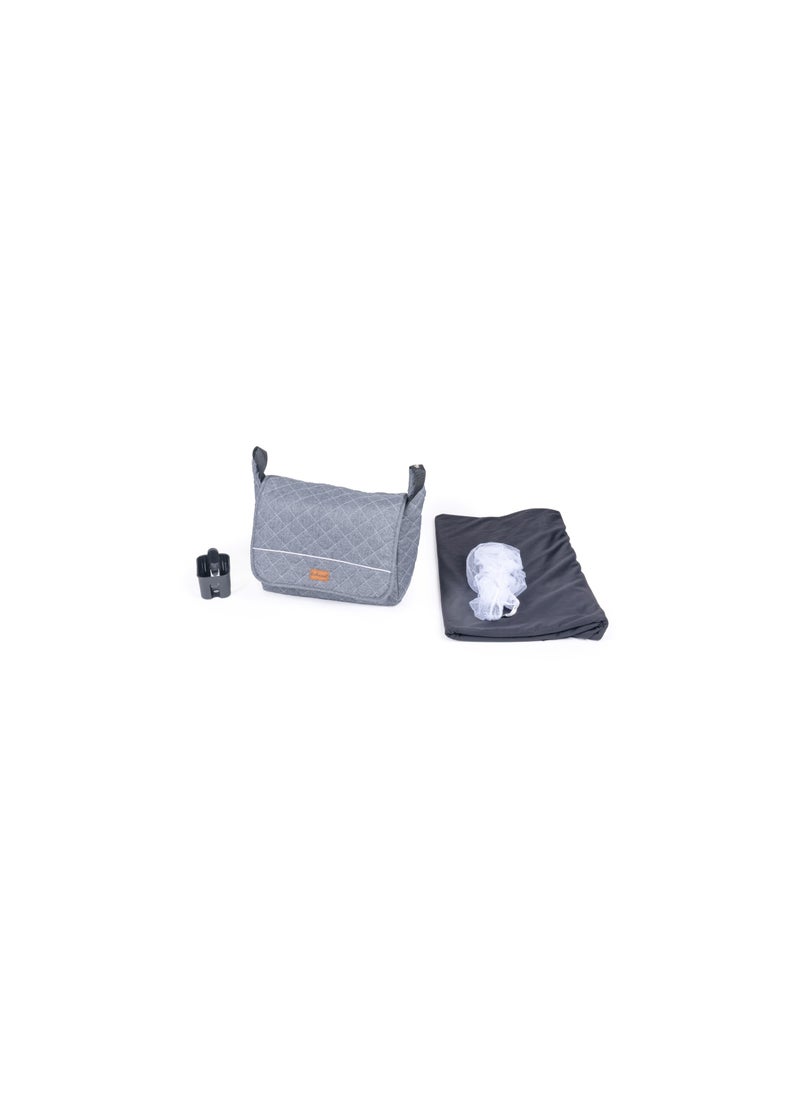 belecoo One Fold-To-Half Luxury Pram 2 In 1 - Grey  - Image 5