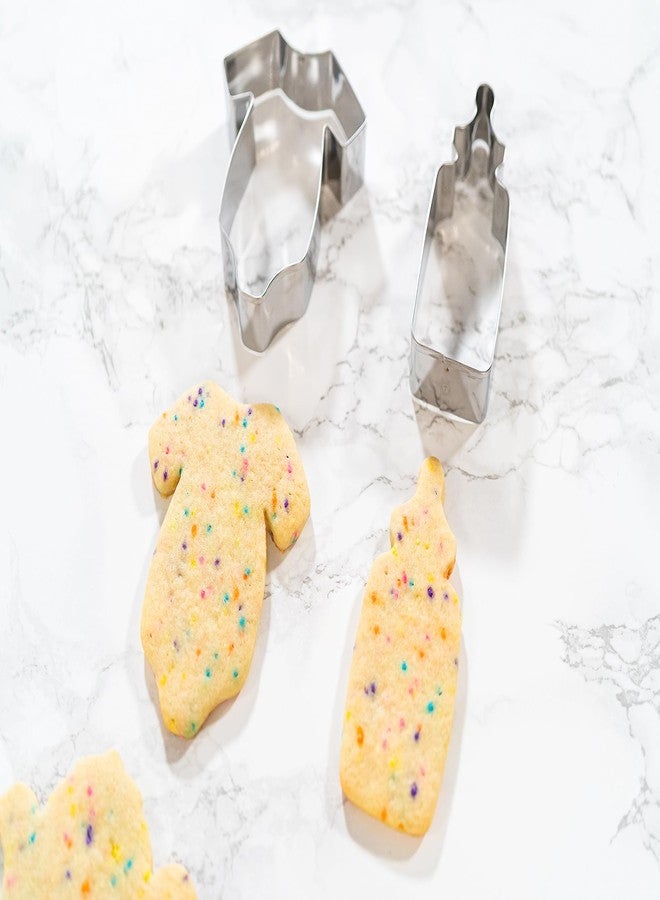 Bakerpan Stainless Steel Cookie Cutter Baby Bottle & Bodysuit Set, Baby Shower Cookie Cutters - Image 4