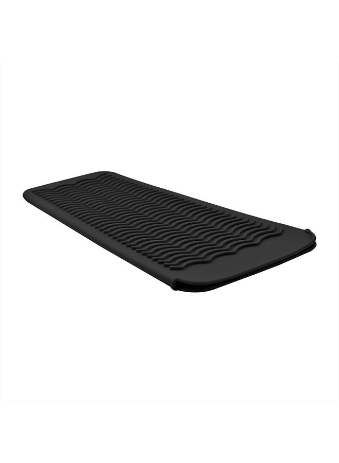 EIOKIT Silicone Heat Resistant Travel Mat Pouch for Hair Straightener,Crimping , Hair Curling Wand,Flat /Hair Waving Iron and Hot Hair Styling Tools (Black) - Image 1